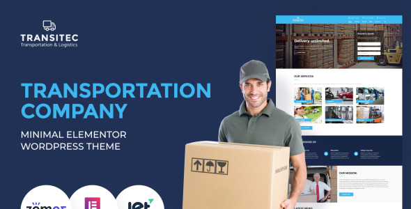 транспорт многоцелевая минимальная тема wordpress elementor