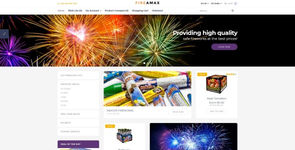 праздники, подарки и цветы отзывчивый шаблон opencart