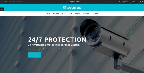 магазин охранного оборудования отзывчивый шаблон opencart