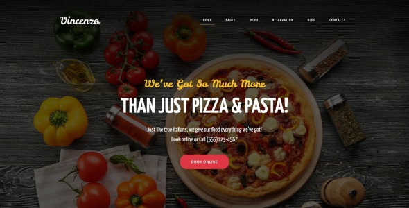 вкусная пиццерия отзывчивая тема wordpress