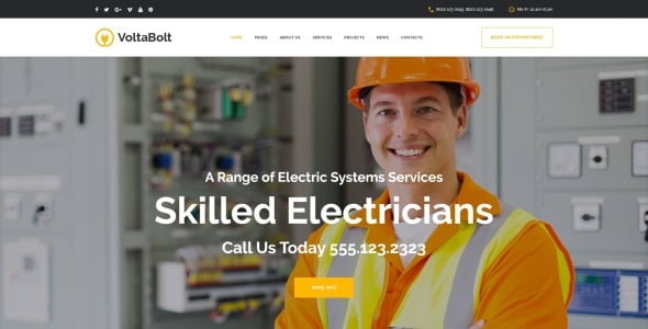 услуги электрика отзывчивая тема wordpress