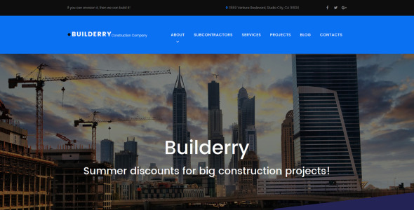 строительная компания moto cms 3 шаблон