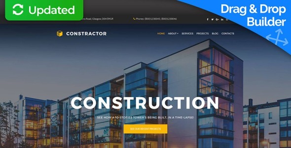 строительная компания moto cms 3 шаблон