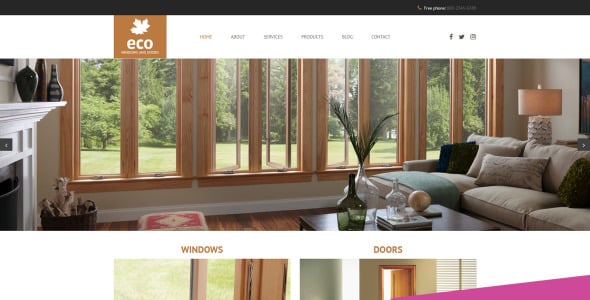 окна и двери moto cms 3 шаблон