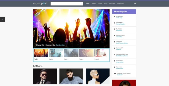 музыкальный портал отзывчивый шаблон joomla