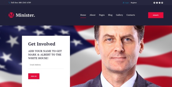 политический кандидат отзывчивый шаблон joomla