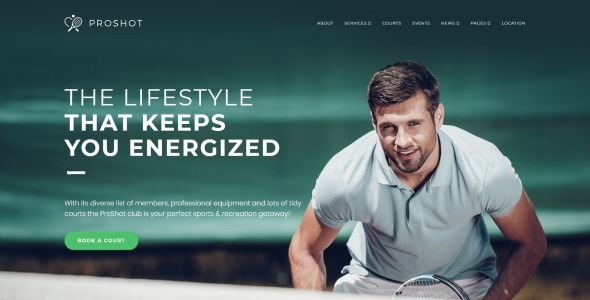 теннисный клуб отзывчивая тема wordpress