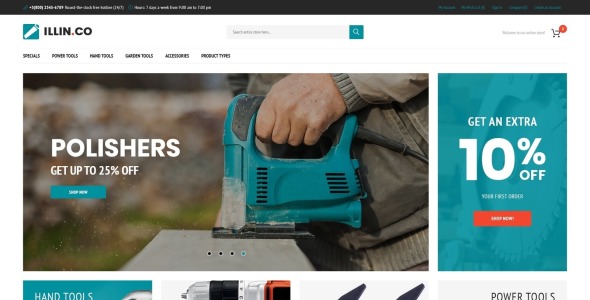 инструменты и оборудование тема magento