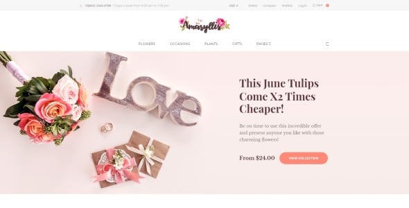 цветочный магазин woocommerce тема