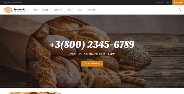 отзывчивая тема shopify для пекарни