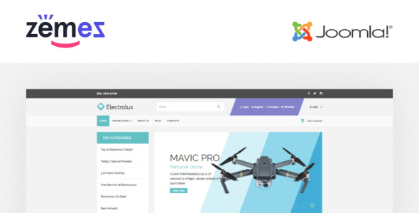 электронный магазин многостраничный чистый шаблон virtuemart