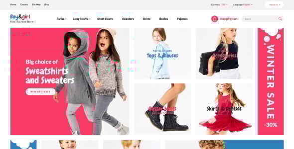 модный магазин отзывчивый шаблон opencart