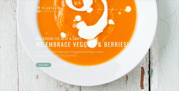 вегетарианский ресторан wordpress тема