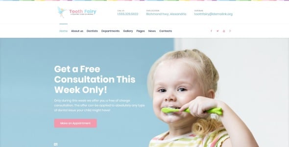 детская стоматология wordpress тема