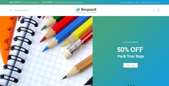 офисные и канцелярские принадлежности magento тема
