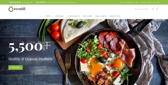 магазин здоровой пищи magento theme