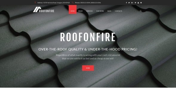 кровельная компания отзывчивая тема wordpress