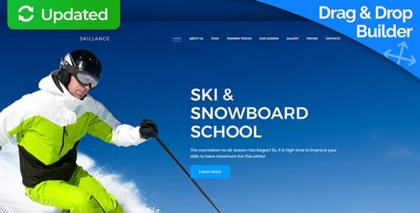 ski &amp; snowboard school premium moto cms 3 шаблон