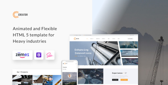 многостраничный шаблон сайта металлообрабатывающей компании