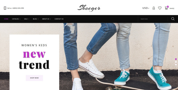 отзывчивая тема shopify для обувного магазина