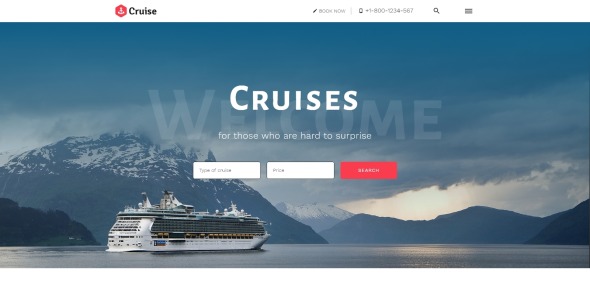 красивый многостраничный html шаблон сайта круизной компании