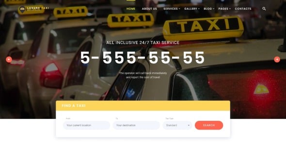 роскошный такси многостраничный шаблон сайта