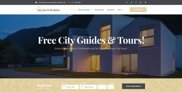 небольшой отель wordpress тема