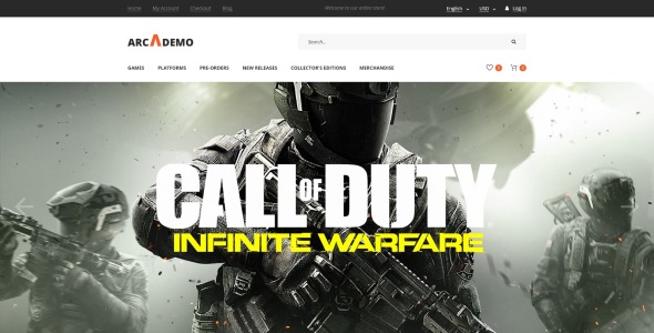 адаптивный шаблон opencart игрового портала