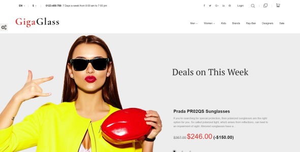 тема gigaglass prestashop