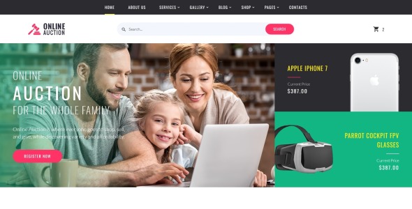 многостраничный шаблон сайта онлайн-аукциона