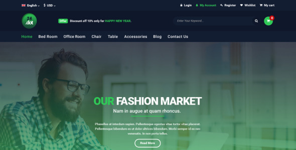 PSD шаблон на тему модный магазин