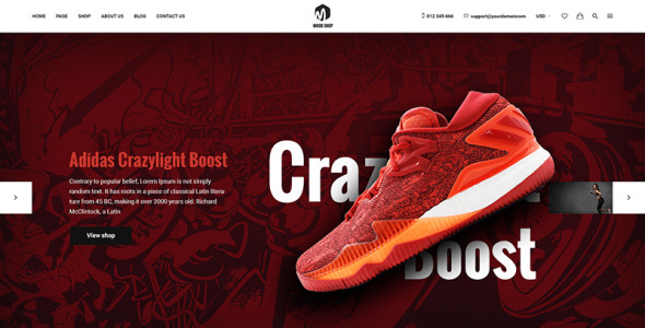 PSD шаблон на тему магазин обуви