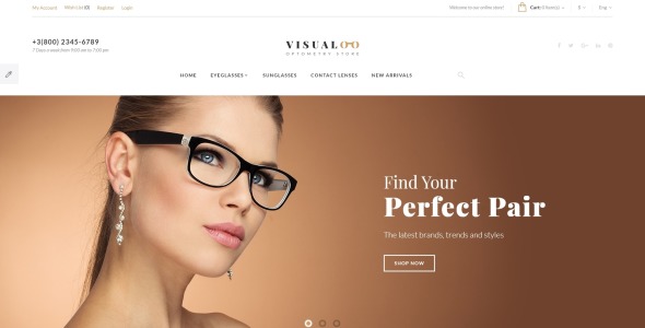 очки для глаз отзывчивый шаблон opencart