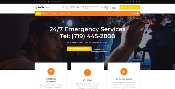 электрические услуги wordpress тема