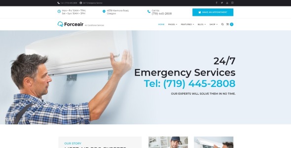 услуги кондиционера wordpress тема