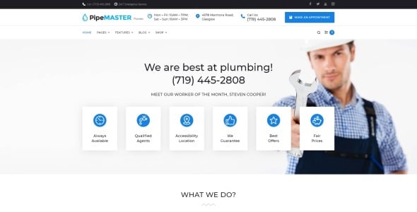 сантехнические услуги wordpress тема