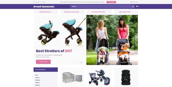 детский магазин шаблон opencart