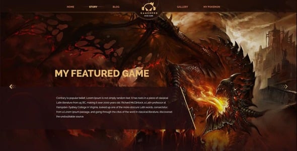 PSD шаблон на тему игровой портал