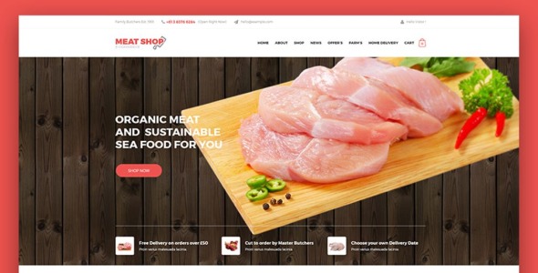 шаблон сайта электронной коммерции мясного магазина