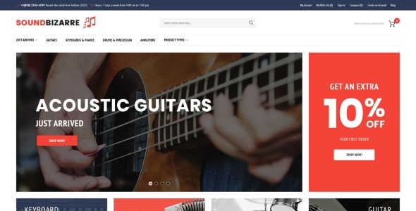 музыкальный магазин magento theme