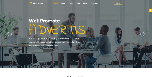 рекламное агентство чистый отзывчивый шаблон joomla