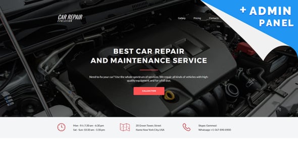 шаблон целевой страницы car repair motocms 3 landing page template