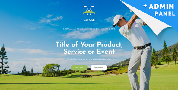 шаблон целевой страницы golf club motocms 3