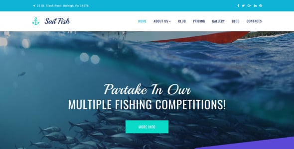 шаблон fishing moto cms 3