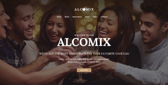 коктейль-бар moto cms html шаблон