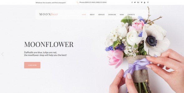 html шаблон flowers moto cms