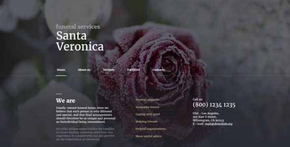 ритуальные услуги moto cms html шаблон