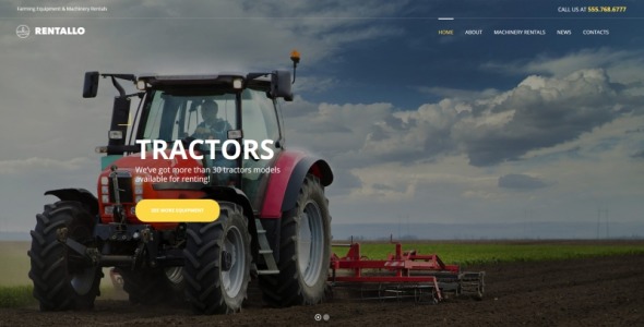 аренда сельскохозяйственной техники и оборудования moto cms html шаблон