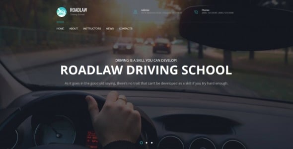 Driving School Moto CMS HTML Template