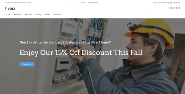 lighting &amp; electricit moto cms html шаблон
